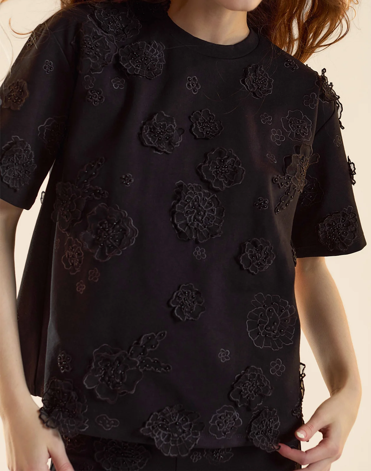 Embroidered Floral Applique Top - Image 5