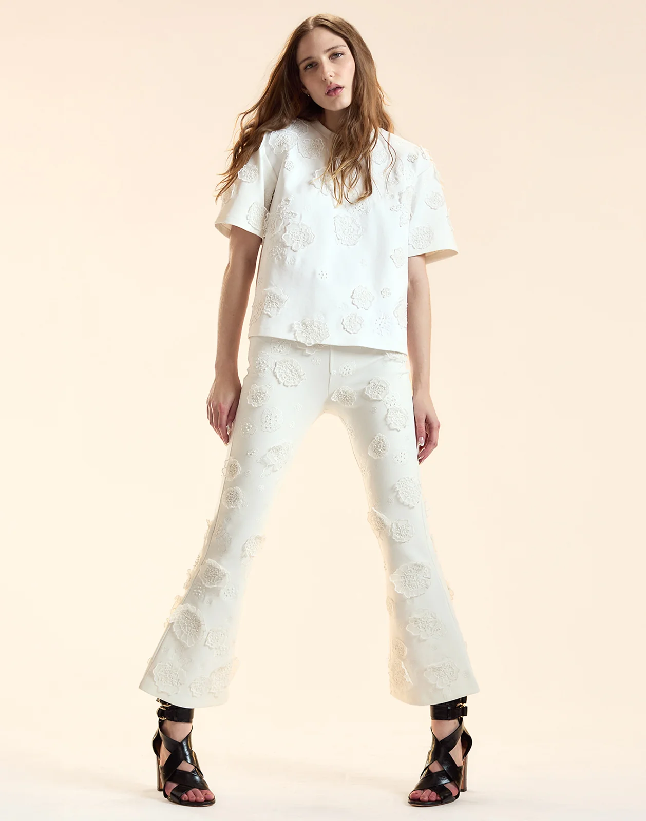 Embroidered Floral Applique Pant - Image 3