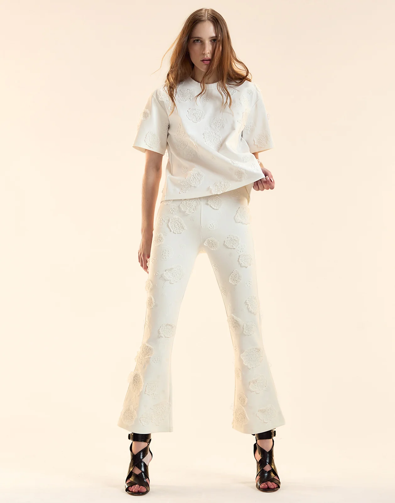 Embroidered Floral Applique Pant - Image 4