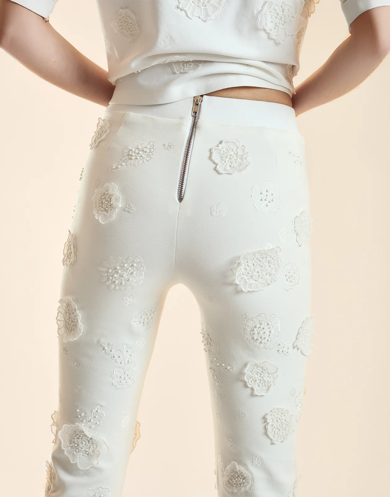Embroidered Floral Applique Pant - Image 5