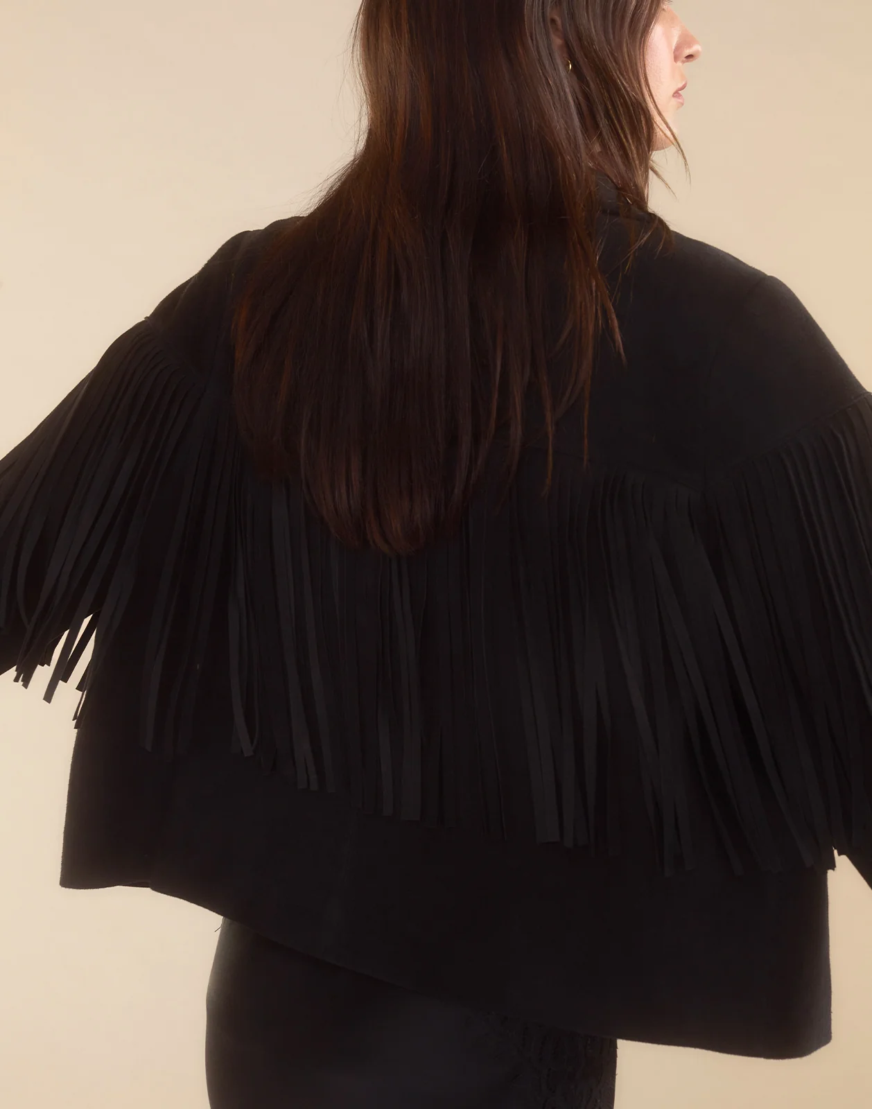 Carrie Cropped Fringe Suede Jacket - Image 7