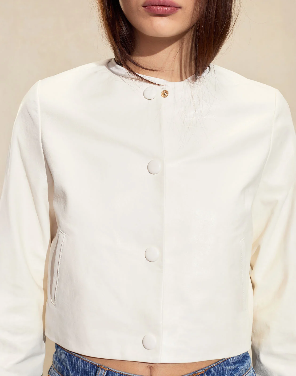 The London Leather Cropped Jacket - Image 4