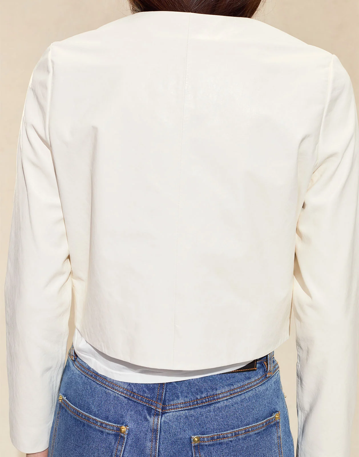 The London Leather Cropped Jacket - Image 5