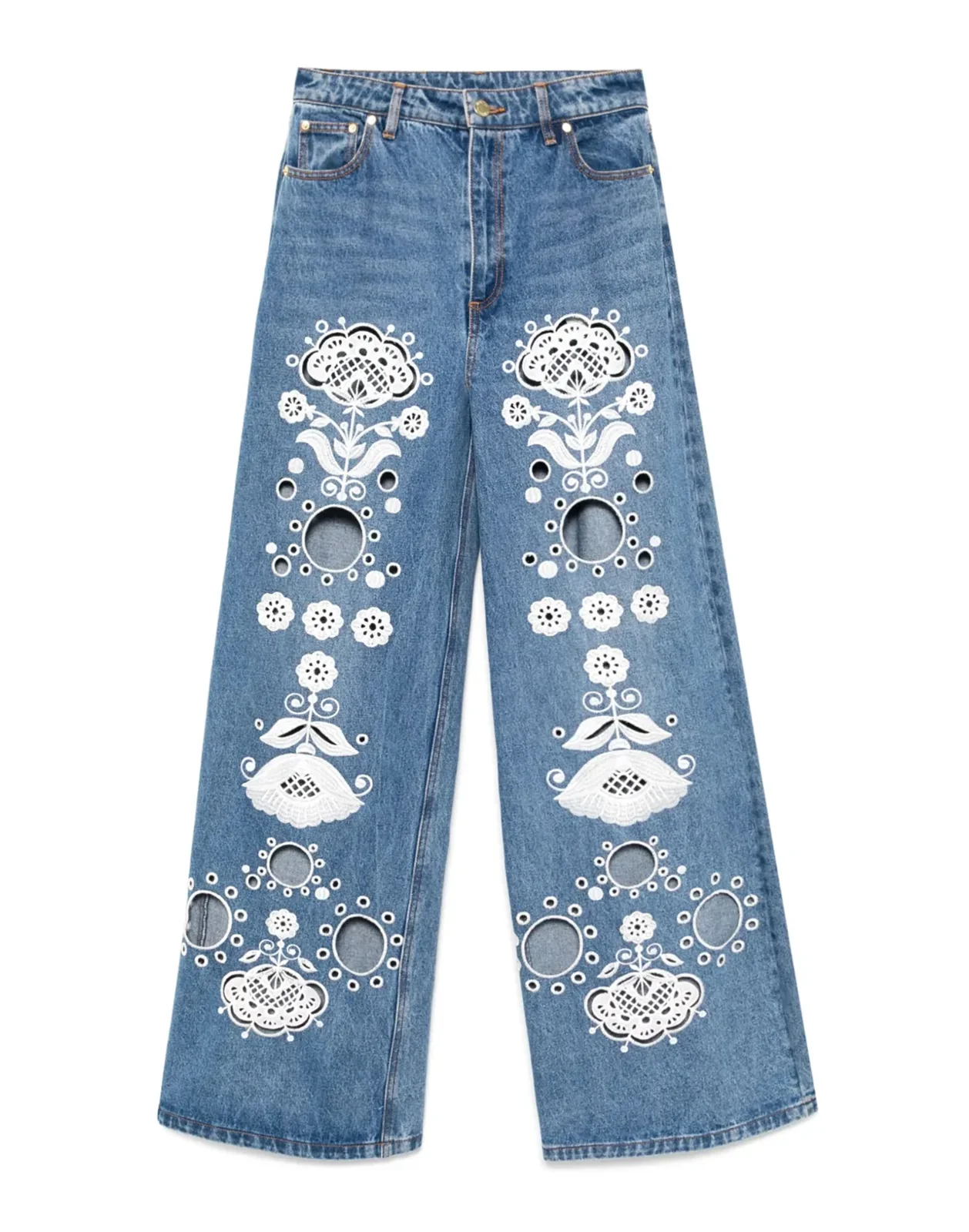 Embroidered Wide-leg Jean - Image 7