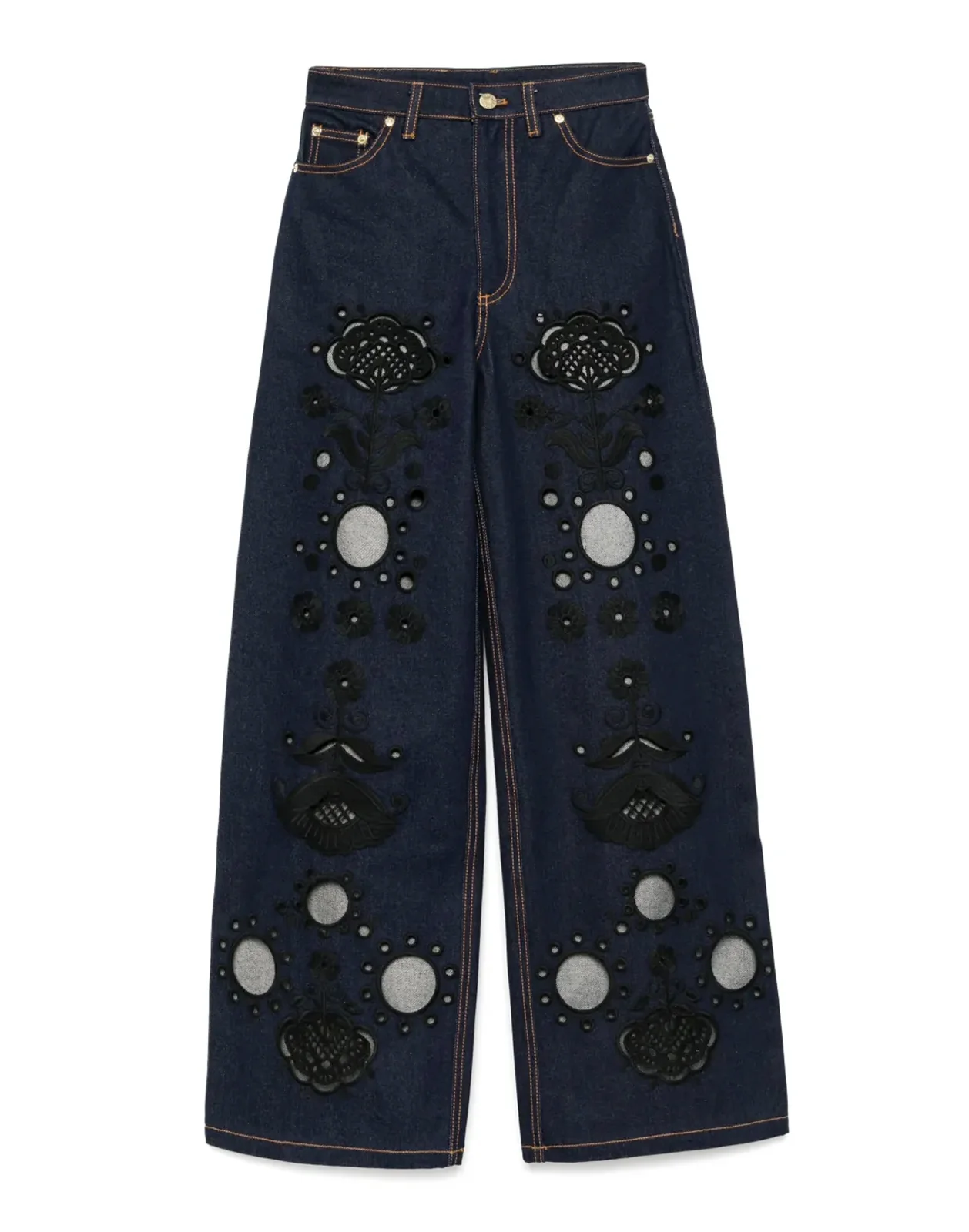 Embroidered Wide-leg Jean - Image 3