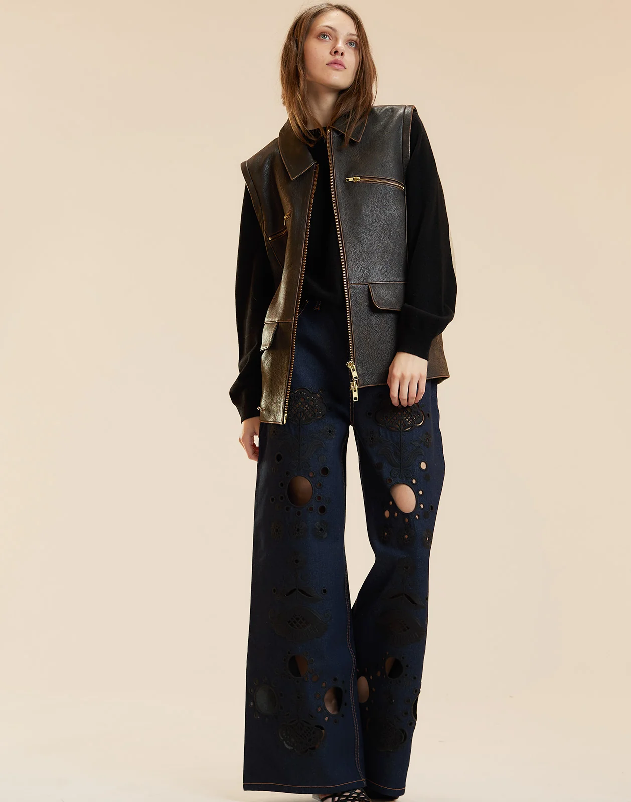 Embroidered Wide-leg Jean - Image 5