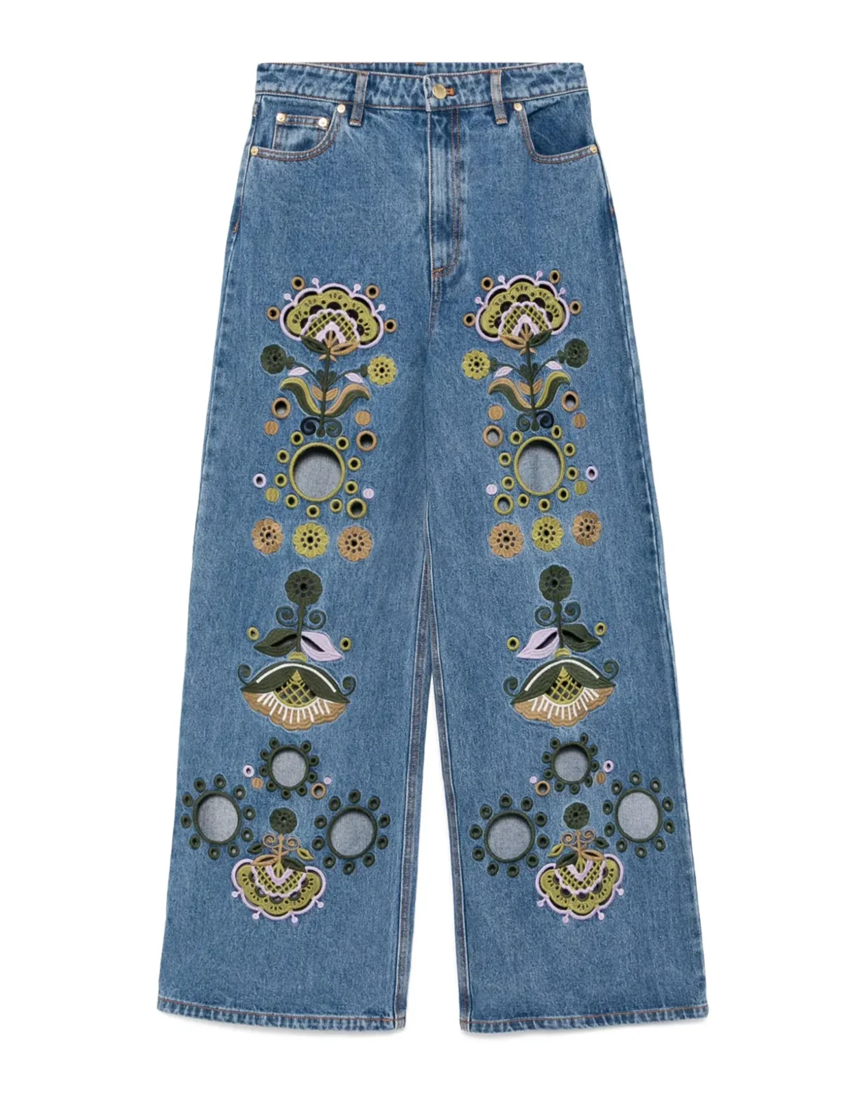 Embroidered Wide-leg Jean - Image 7