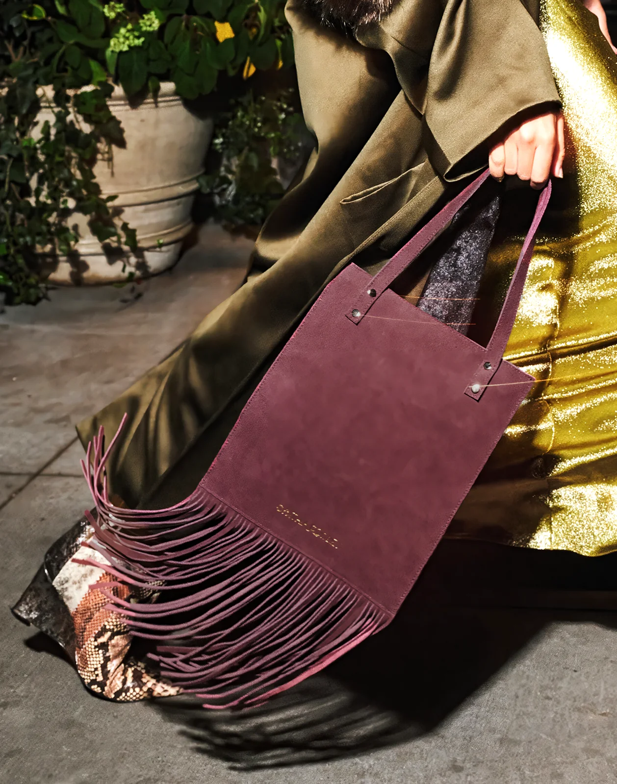 Felicity Fringe Suede Tote - Image 4