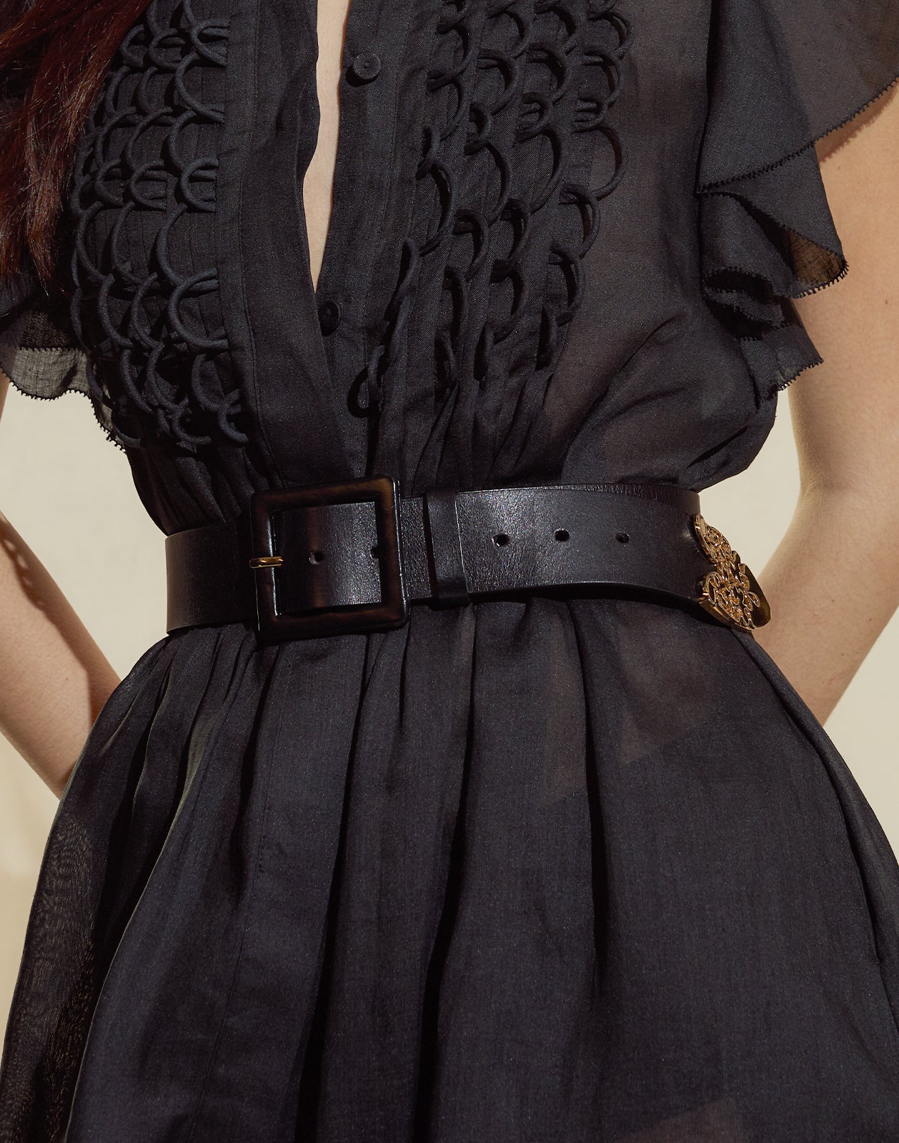 Gold End Leather Belt - Image 3