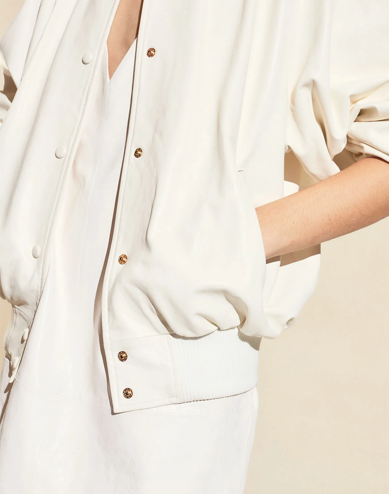 Downtown Leather Bomber Jacket - Image 6
