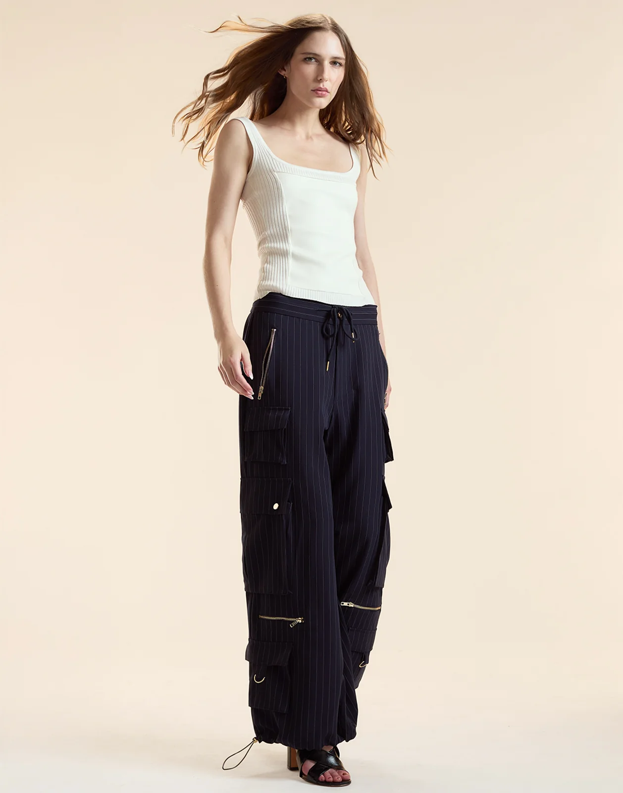 Pinstripe Cargo Pants - Image 3