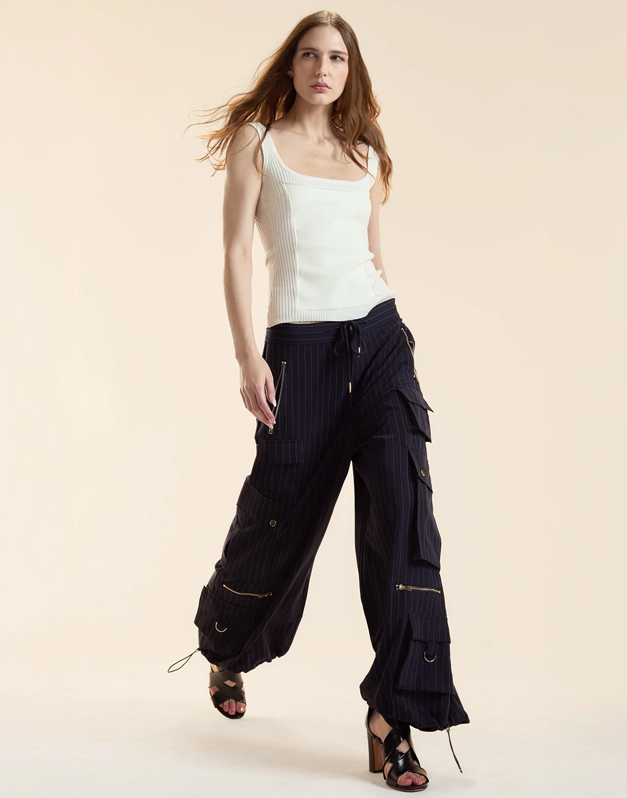 Pinstripe Cargo Pants - Image 5