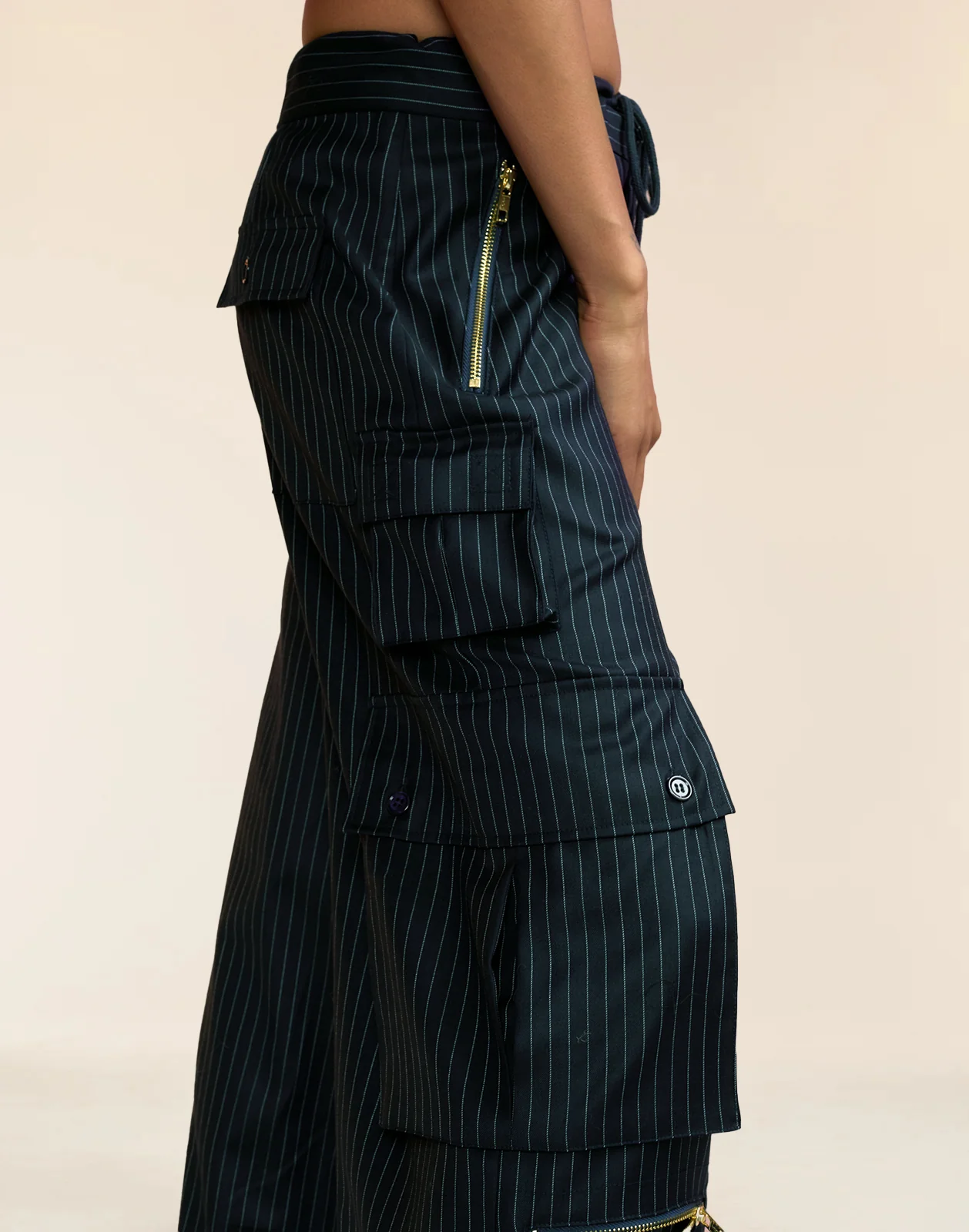 Pinstripe Cargo Pants - Image 6