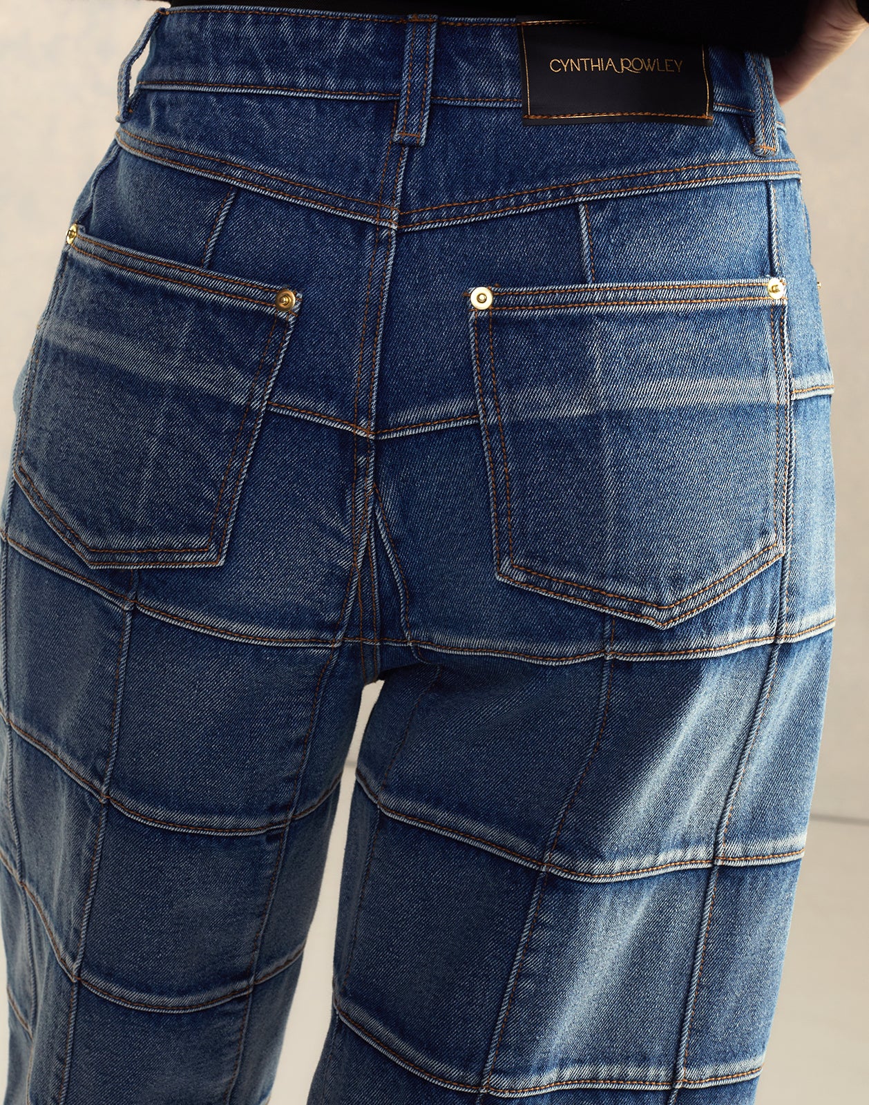 Windowpane Wide-Leg Jeans - Image 4